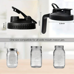 86MM Mason Jar Pour Spout Cover Wide Mouth Can Lid Plastic Pot
