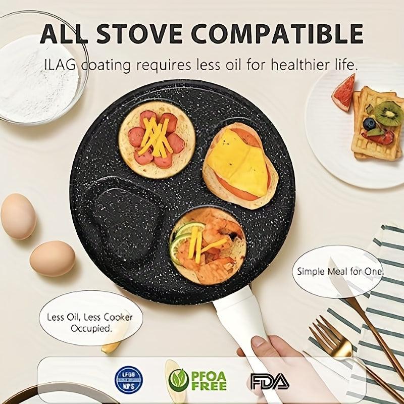 4 Cup Non Stick Egg Frying Pan for Family Breakfast