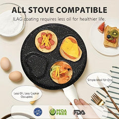 4 Cup Non Stick Egg Frying Pan for Family Breakfast