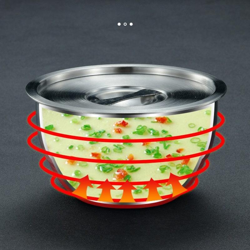 SUS304 Stainless Steel Steaming Bowl & Lid for Egg Custard