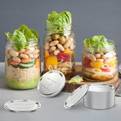 50pcs Leak Proof Canning Lids w/ Silicone Seals - Reusable 86mm Regular Mouth