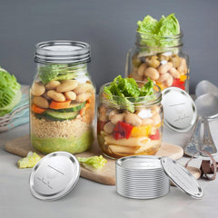 50pcs Leak Proof Canning Lids w/ Silicone Seals - Reusable 86mm Regular Mouth