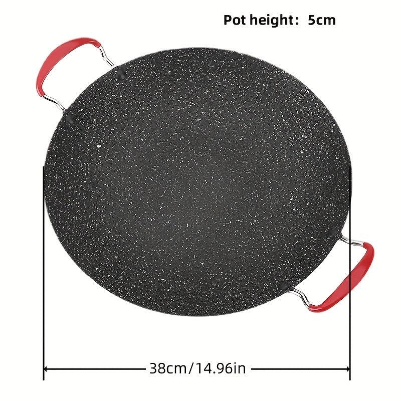 Non Stick BBQ Grill Pan Round Griddle Pan with Anti Scalding Handle