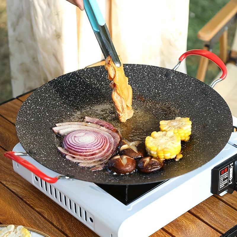 Non Stick BBQ Grill Pan Round Griddle Pan with Anti Scalding Handle
