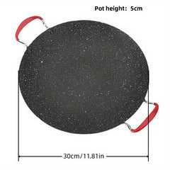 Non Stick BBQ Grill Pan Round Griddle Pan with Anti Scalding Handle