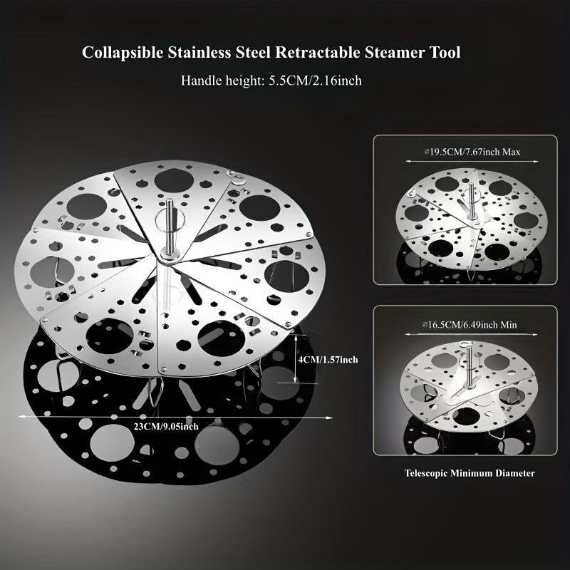 Collapsible Stainless Steel Steamer Tray Kitchen Household Thick Steamer Rack