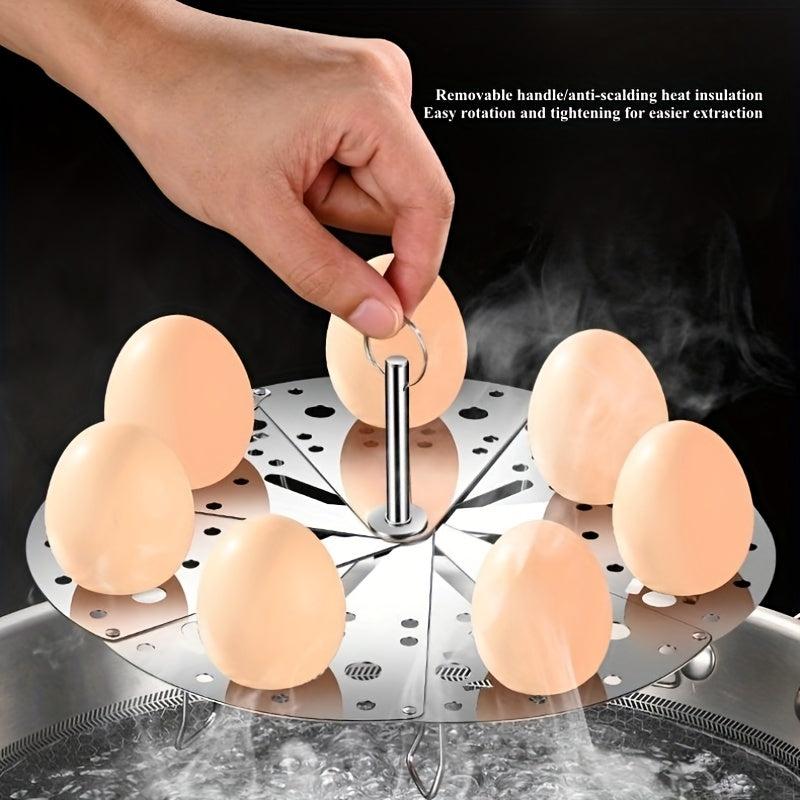 Collapsible Stainless Steel Steamer Tray Kitchen Household Thick Steamer Rack