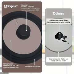 Universal Lids For Pots Pans Frying Pans Tempered Glass With Silicone Rim