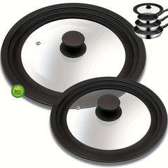 Universal Lids For Pots Pans Frying Pans Tempered Glass With Silicone Rim