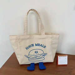 Canvas Bento Box Bag Cartoon Food Bento Bag For Student And Office Workers