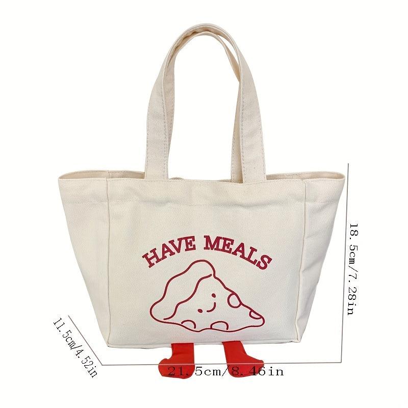 Canvas Bento Box Bag Cartoon Food Bento Bag For Student And Office Workers