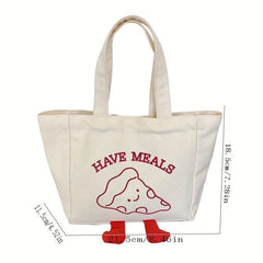 Canvas Bento Box Bag Cartoon Food Bento Bag For Student And Office Workers