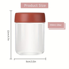 4pk 20oz Spiral Lid Glass Jars, Leak Proof Food Storage Container