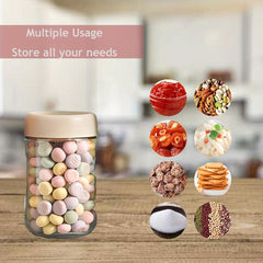 4pk 20oz Spiral Lid Glass Jars, Leak Proof Food Storage Container