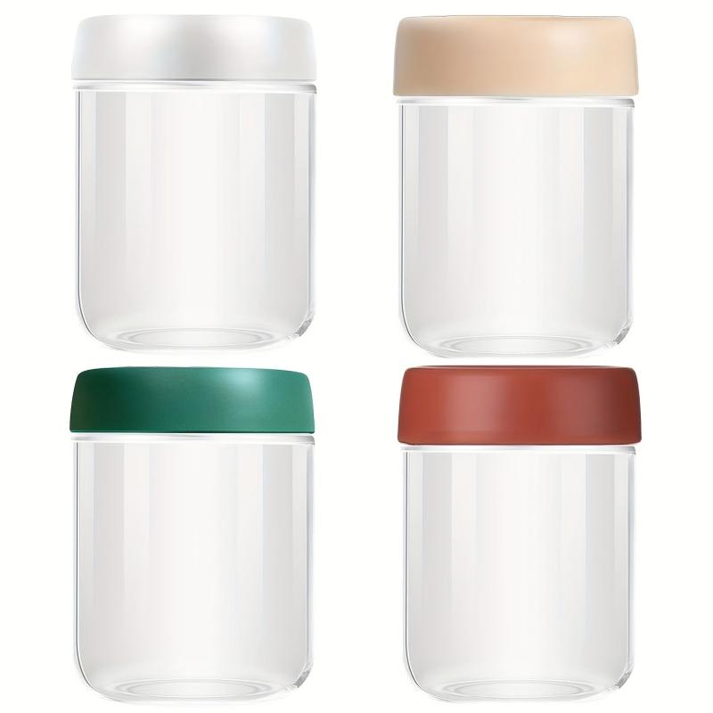 4pk 20oz Spiral Lid Glass Jars, Leak Proof Food Storage Container