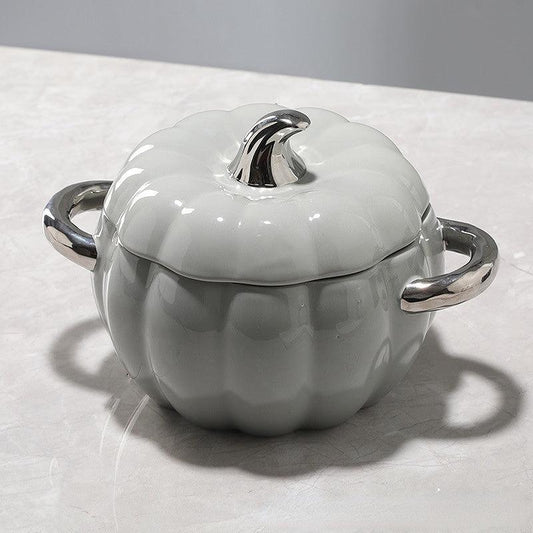 1pc Pumpkin Stockpot With Lid 18 01cm Ceramic Pumpkin Cooking Pot