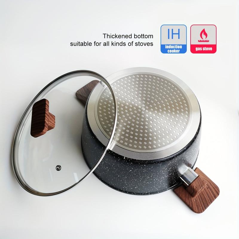 1pc Maifanshi Aluminum Saucepan with Glass Cover
