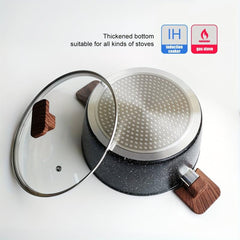 1pc Maifanshi Aluminum Saucepan with Glass Cover