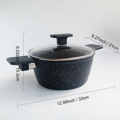 1pc Maifanshi Aluminum Saucepan with Glass Cover
