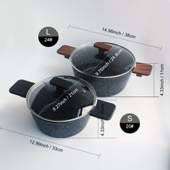1pc Maifanshi Aluminum Saucepan with Glass Cover