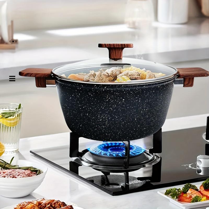1pc Maifanshi Aluminum Saucepan with Glass Cover