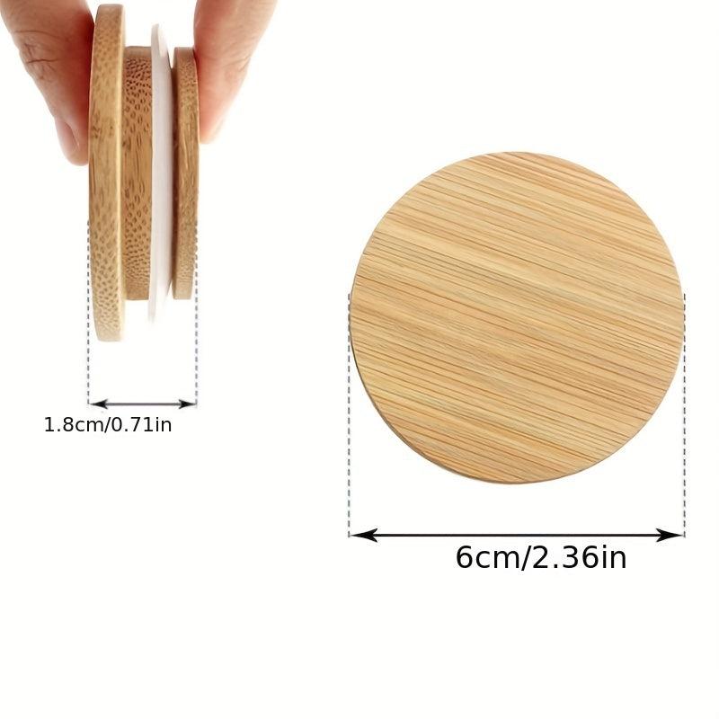 10 Natural Bamboo Yogurt/Coffee Bean Jar Lids, Silicone Seal, Kitchen Supplies
