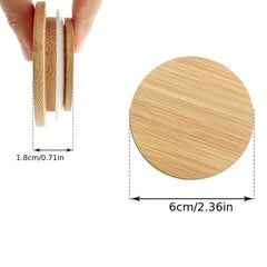 10 Natural Bamboo Yogurt/Coffee Bean Jar Lids, Silicone Seal, Kitchen Supplies