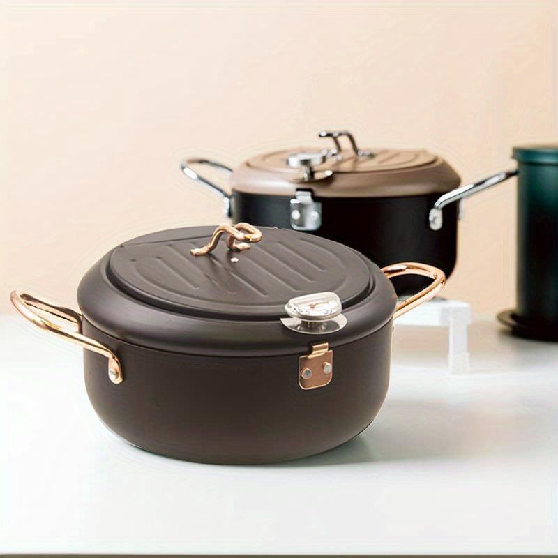 Japanese Deep Fryer Pot Heat Up Fast Fahrenheit Thermometer