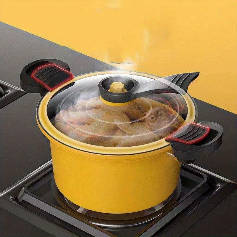 Micro Pressure Cooker Stainless Steel Pot with Glass Cover