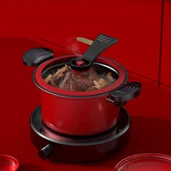 Micro Pressure Cooker Stainless Steel Pot with Glass Cover