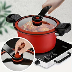 Micro Pressure Cooker Stainless Steel Pot with Glass Cover