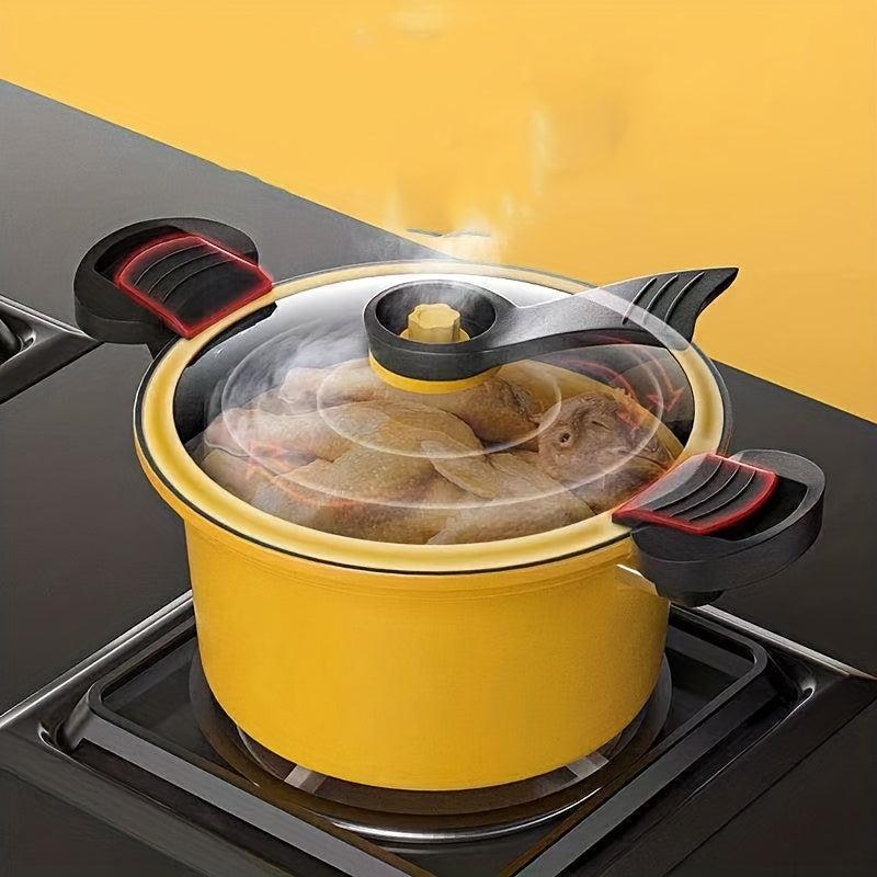 Micro Pressure Cooker Stainless Steel Pot with Glass Cover