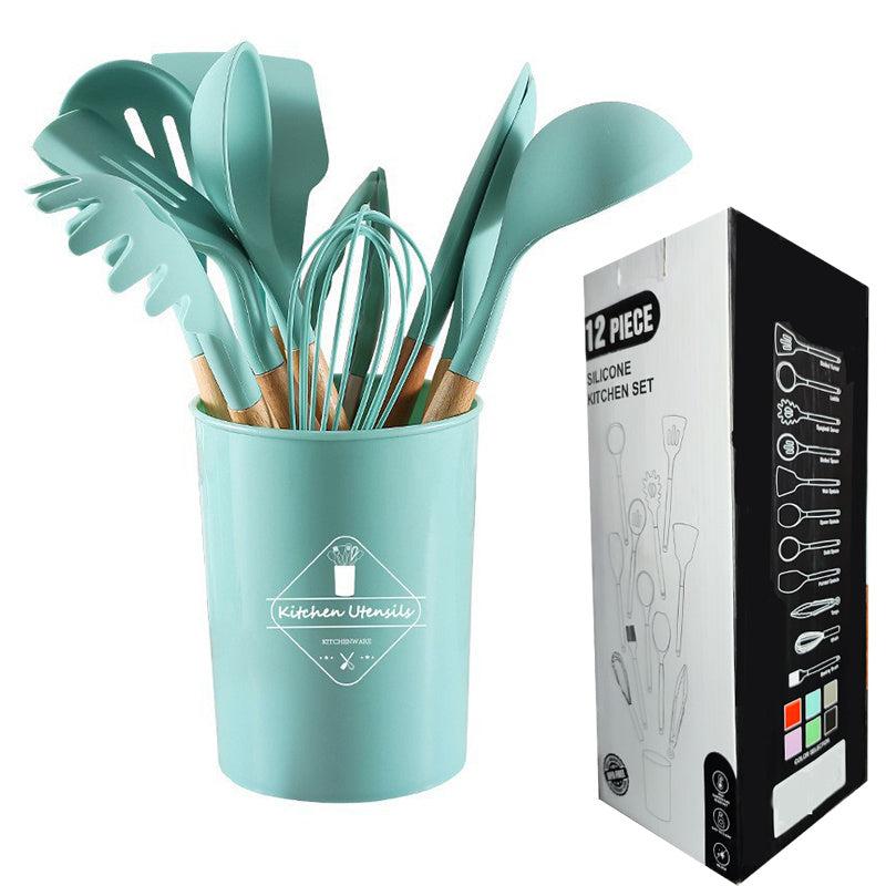 12pcs Silicone Utensils Set with Organizer