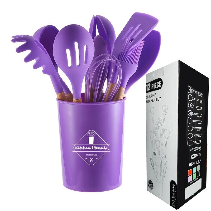 12pcs Silicone Utensils Set with Organizer
