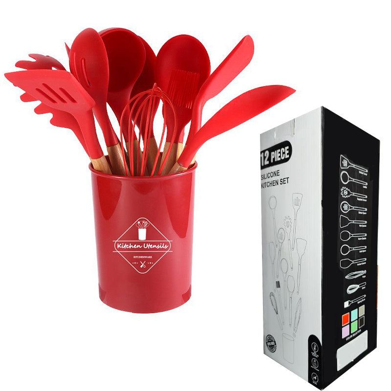 12pcs Silicone Utensils Set with Organizer