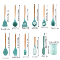 12pcs Silicone Utensils Set with Organizer