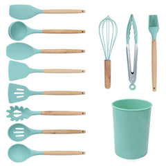 12pcs Silicone Utensils Set with Organizer