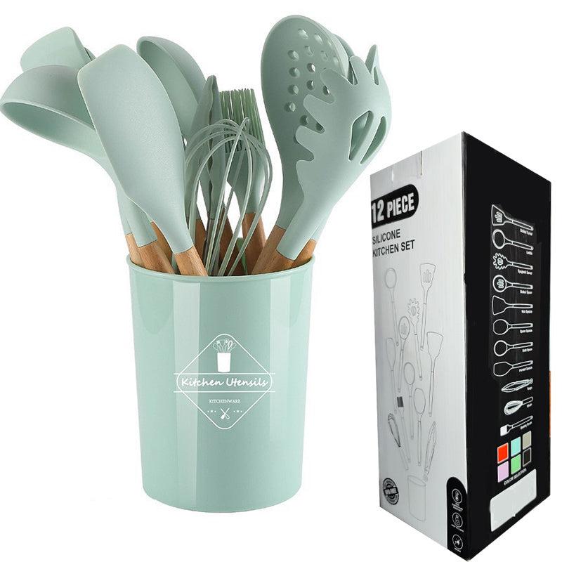 12pcs Silicone Utensils Set with Organizer