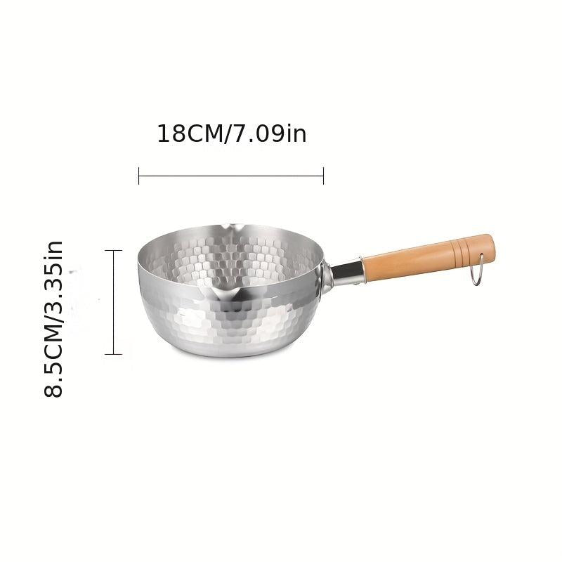 1pc Stainless Steel Saucepan 16cm Double Spout Saucier Kitchen Utensils