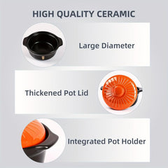 3400ml Ceramic Casserole Stew Pot High Temp Resistant