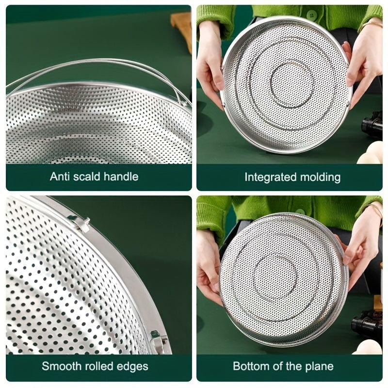 2pcs Stainless Steel Steamer Cleaning Fruits And Vegetables