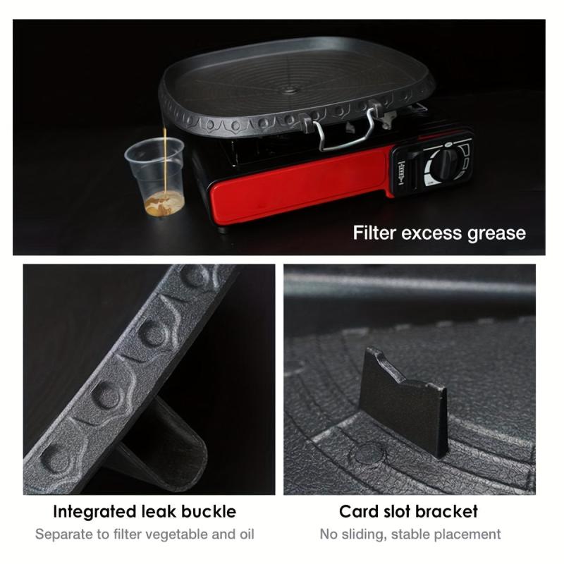 Non Stick Square Grill Pan with Handle for Outdoor BBQ Party