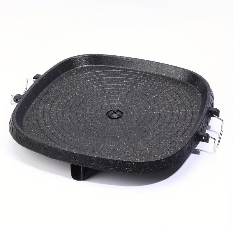 Non Stick Square Grill Pan with Handle for Outdoor BBQ Party