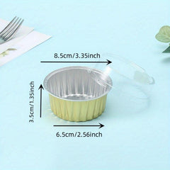 Golden Aluminum Foil Cupcake Baking Cups with Lids