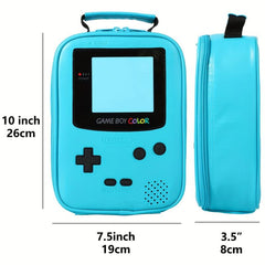 Gameboy Leather Lunch Bag Insulated Cooler for Kids Boys Girls