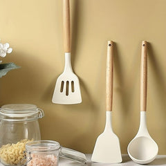 3pcs Silicone Spatula Set Heat resistant Frying Omelet Soup Spoon