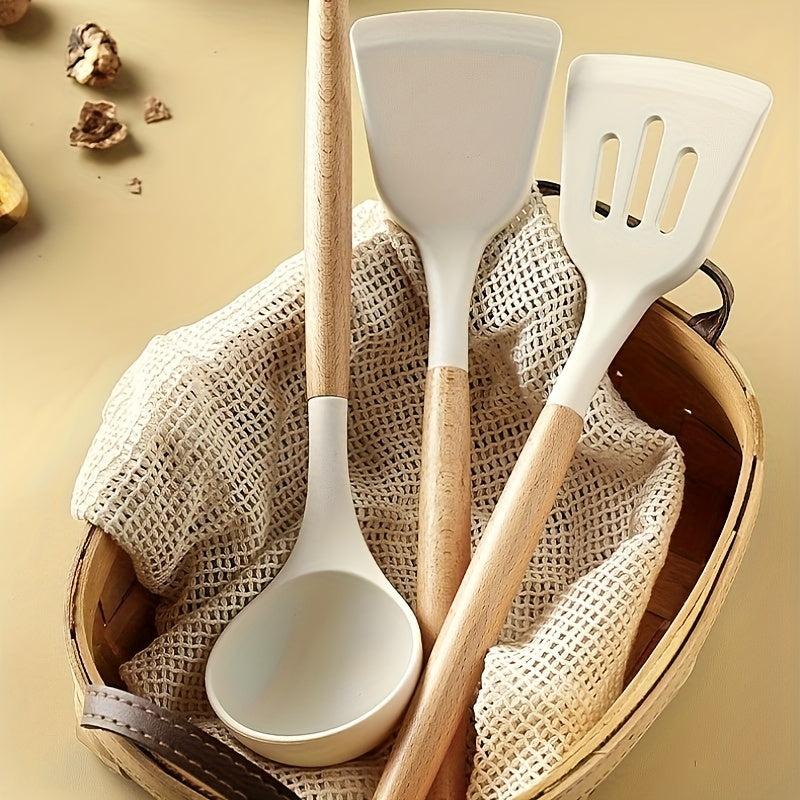 3pcs Silicone Spatula Set Heat resistant Frying Omelet Soup Spoon