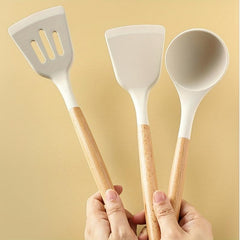 3pcs Silicone Spatula Set Heat resistant Frying Omelet Soup Spoon