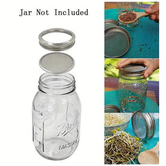 304 Stainless Steel Lid for Mason Jar with Folding Bracket, 86mm Diameter