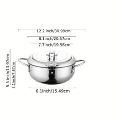 Japanese Tempura Deep Fryer Pot 20.07cm w/ Temperature Control & Lid